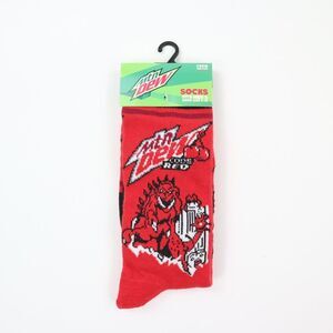 Mens Novelty Socks Mountain Mtn Dew Code Red Rampage Colorful Fun Food NEW RARE